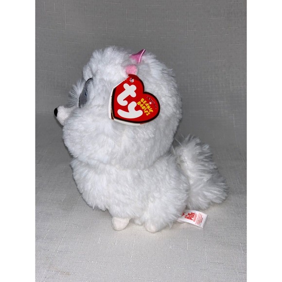 TY Secret Life of Pets Gidget Dog Stuffed White Pomeranian Plush 6" - Picture 3 of 11